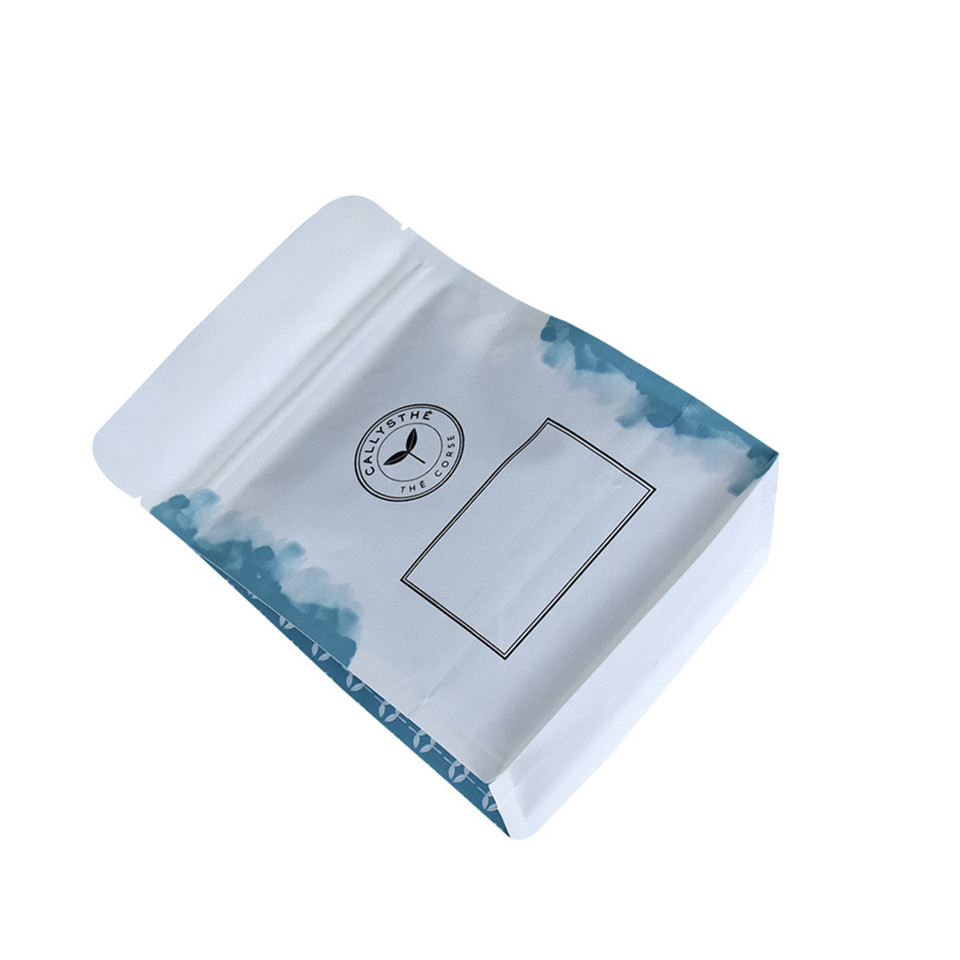Kompostierbare Wärme -versiegelte Papierbeutel mit Ihrem eigenen Logo Rough Matt Fold unter Boden