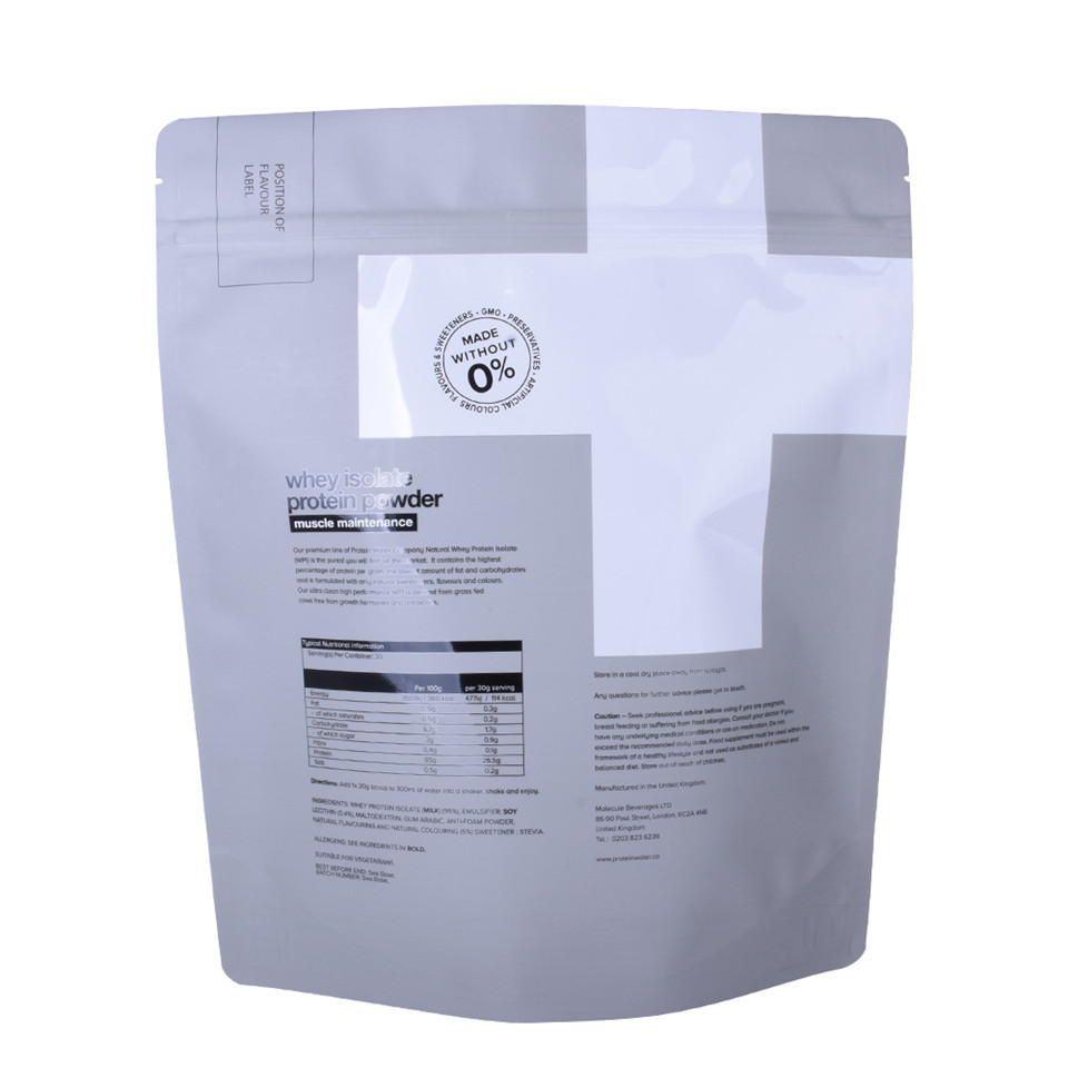 Ziplock -Stand -up -Matt -Finish -Heizdichtung Proteinverpackung