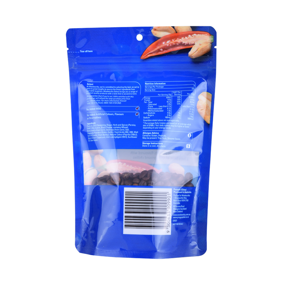 Custom Heat Seal Standard Top Zip Dry Fruits Packaging