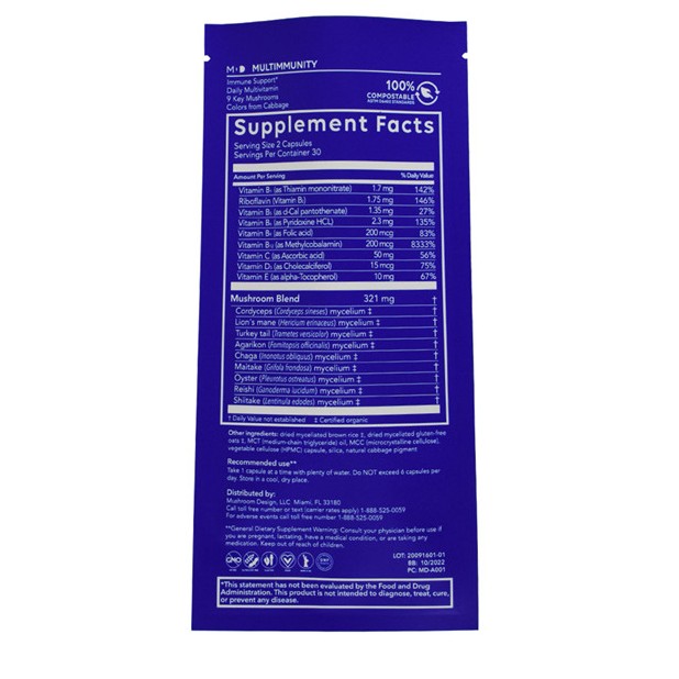 Excellent Compostable Material 3 Side Seal Pouch Mockup