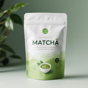 인증 된 퇴비화 가능한 커스텀 스탠드 업 matcha 파우치