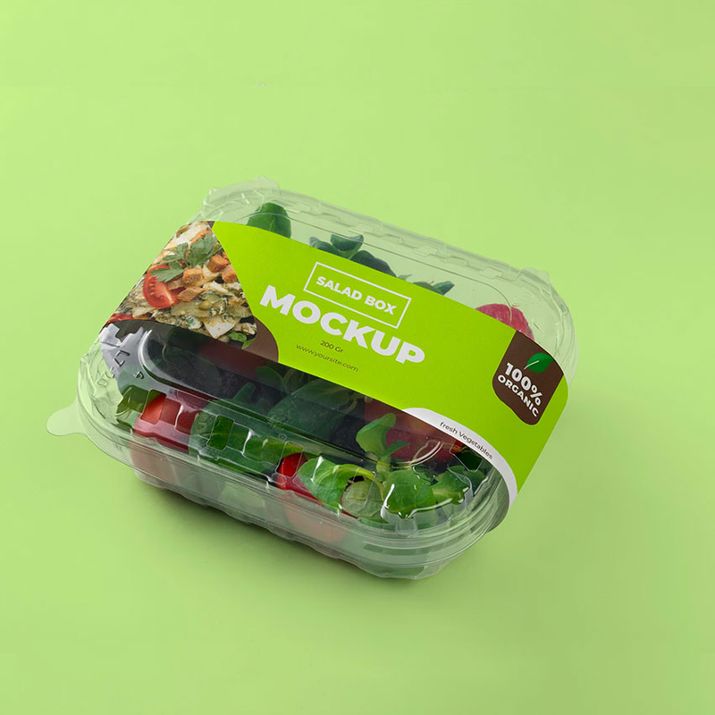 Clear Biodegradable Plastic Blister Packaging Fruit Vegetable Salad Box