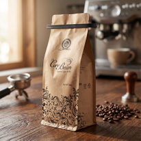 Factory Sale Certified Compostable Zipper Flat Bottom Coffee Bags with Valve And Tin Tie