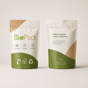 Compostable UPM Specialty Paper Stand Up Pouches