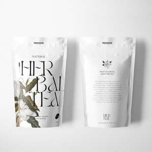 Custom Printed Frosted Recyclable Stand Up Pouches for Herbal Tea Packaging