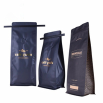 Wholesale High Quality Standing Biodegradable Customized Printed 250g 500g 1kg Flat Bottom Coffee Zipper Bag with Valve