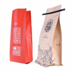 Wholesale Custom Logo Print Flat Bottom Biodegradable Foil Lined Compostable Brown Kraft Paper Tin Tie Coffee Bag with Ziplock