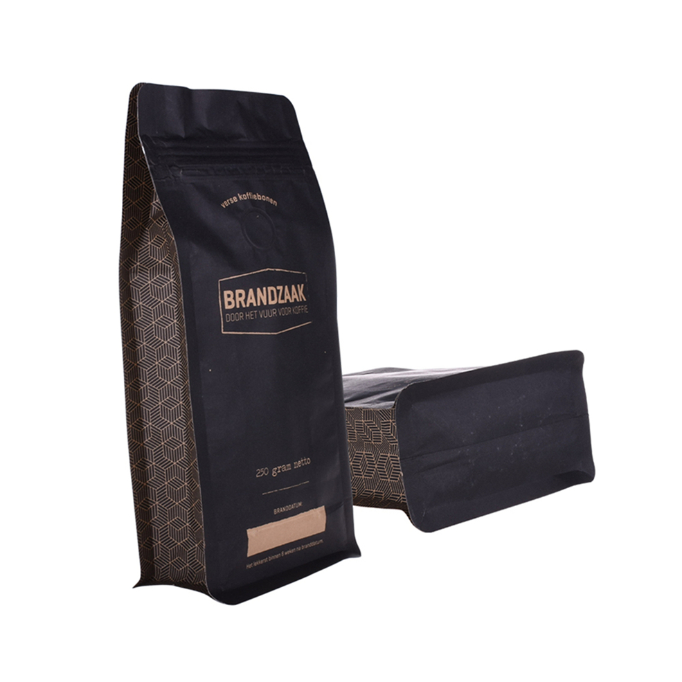 Sac à café en papier blanc kraft zipper sachets en étain