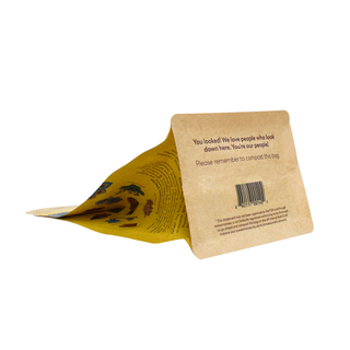 Compostable Zipper Packaging Bags Flat Bottom Ground Coffee Pouche