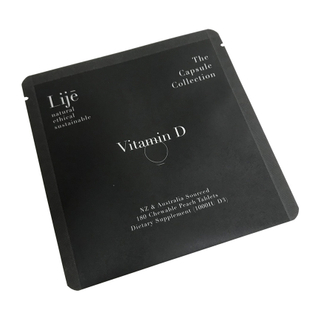 Kraft Paper Vitamin Capsule Skincare Flat Bags PLA Cornstarch Pouch