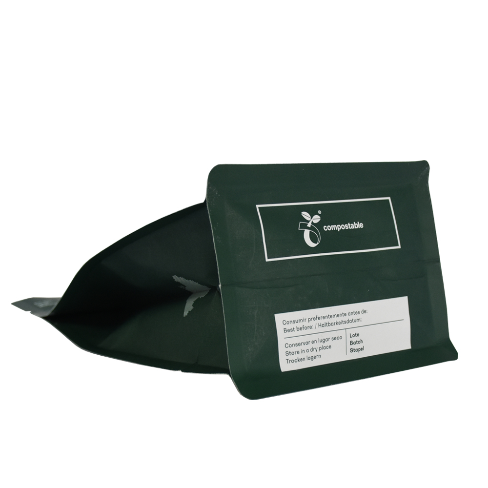 Biodegradable Food Grade Paper Packaging Loose Tea Resealable Zipper Bag Custom Stamping Flexible Pouch