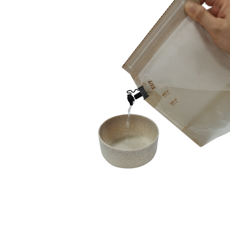 Kraft Paper Stand Up Coffee Spout Brewing Bag com filtro