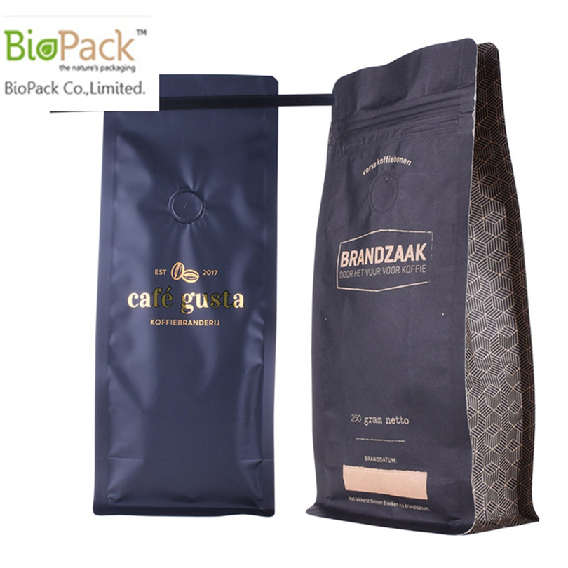 Umweltfreundlicher Plastik -Kaffeebeutel mit kompostierbarem Druckschein und Ventilhersteller aus China