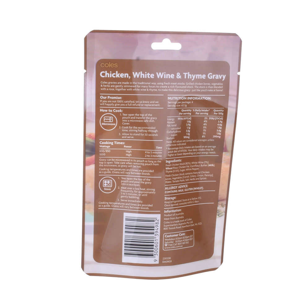 Biodegradable Food Storage Reusable Vacuum Ziplock Packaging Doy Bag