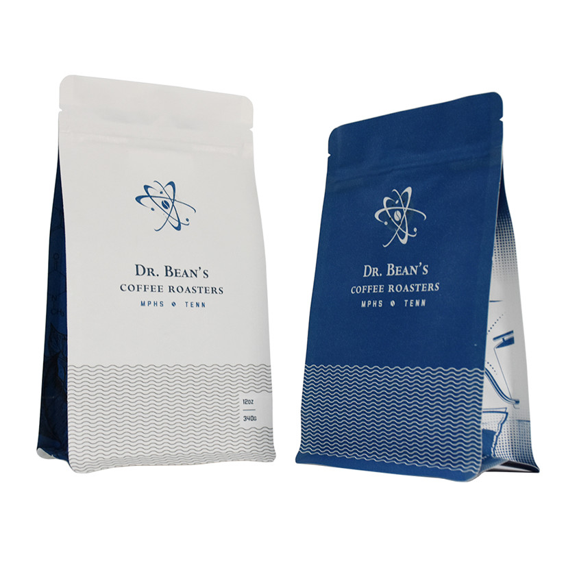 12oz Flat Bottom Bags Colourful Pouch For Coffee Packaging