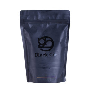 Food Grade Plastic Aluminum Laminated Coffee Powder Packaging Black Printing Shading Resealable Flexible Pouch