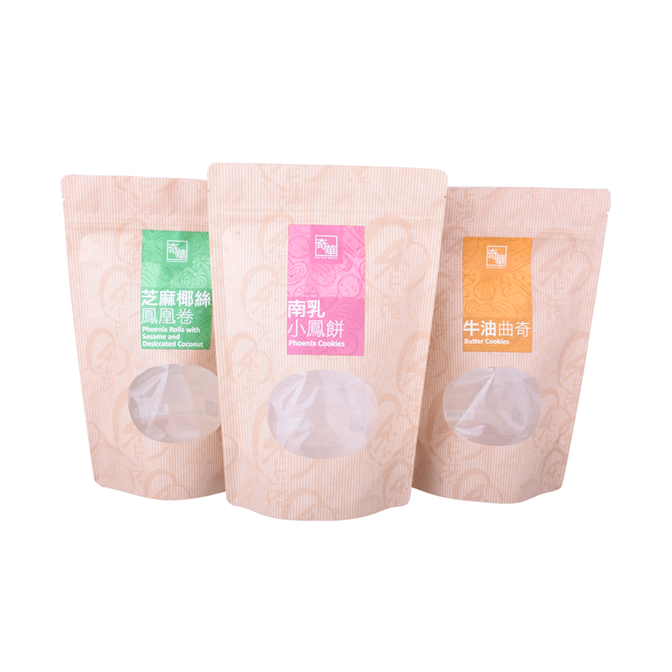 Compostable Material Stand-up Pouch Cookies Bag with Window