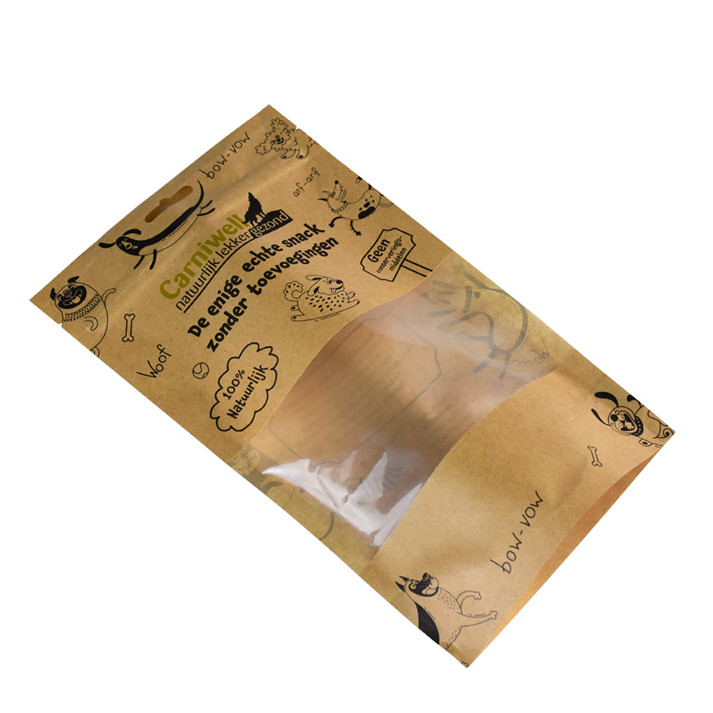 UK Standard Biodegradable PLA Zip Lock Pet Food Bags Laminating Pouch