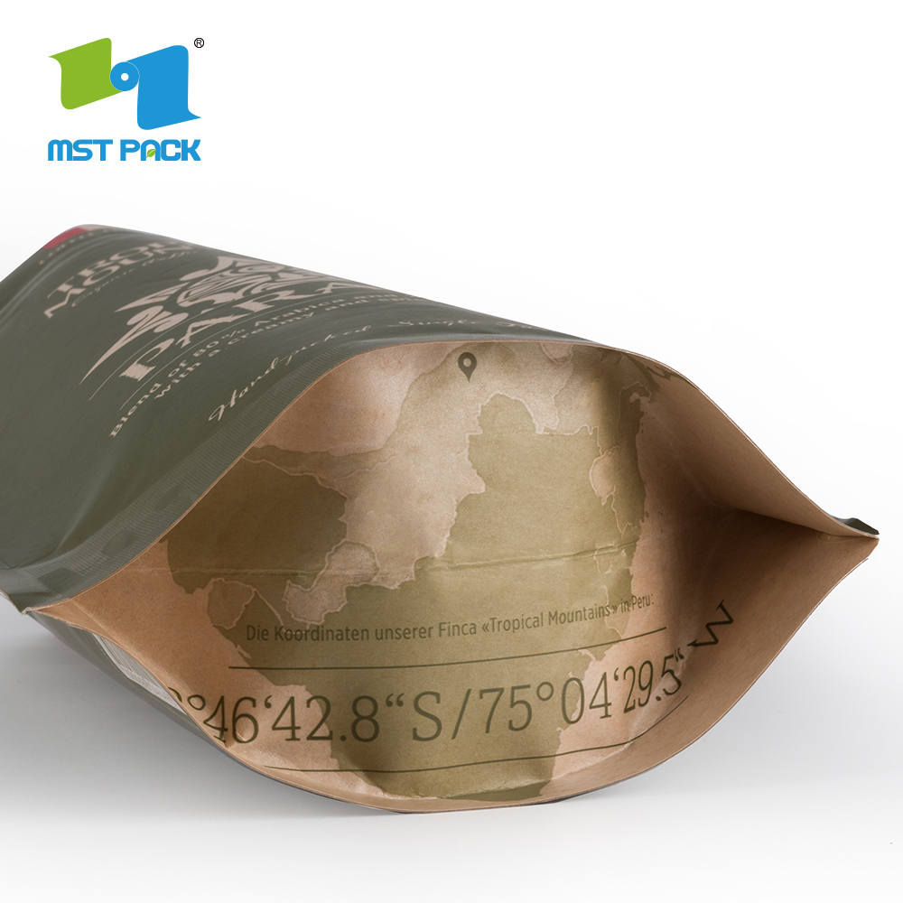 Cheap FSC Certified Kraft Paper Aluminum Foil Stand Up Matt Finish Biodegradable Ziplock Pouches Manufacturers