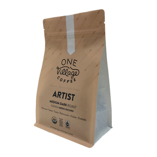 Food grade laminated aluminum foil high quality block bottom coffee bag customized print