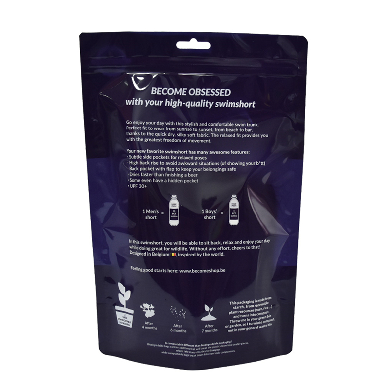 Recyclable Matte Black Perforated Plastic Barrier Bags with Printed Logo for Clothing
