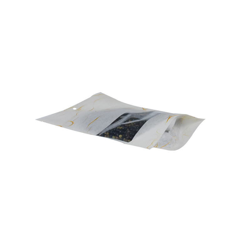 100 Gramm Food -Druckverschluss kompostierbar stehend klare Papierkaffeetaschen 8oz