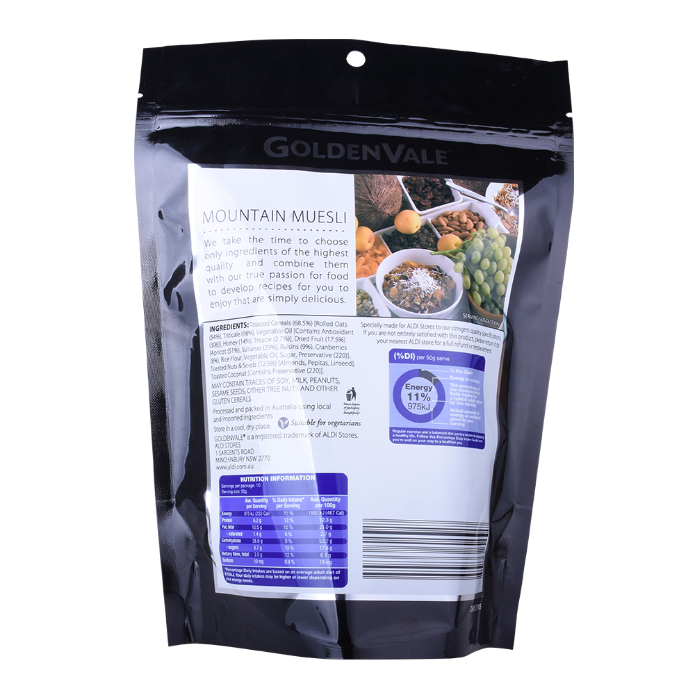 Gluten Free Food Bag for Granola Chips Packaging