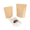 Compostable Kraft Paper Zipper Stand Up Bags with Tear Notches