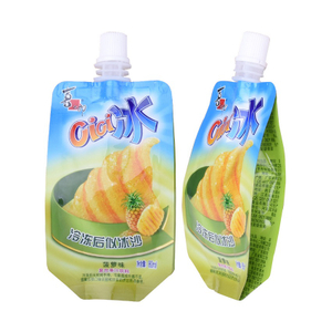Food Grade Recycled Empty Plastic Custom Printed Drink Pouches with Spout
