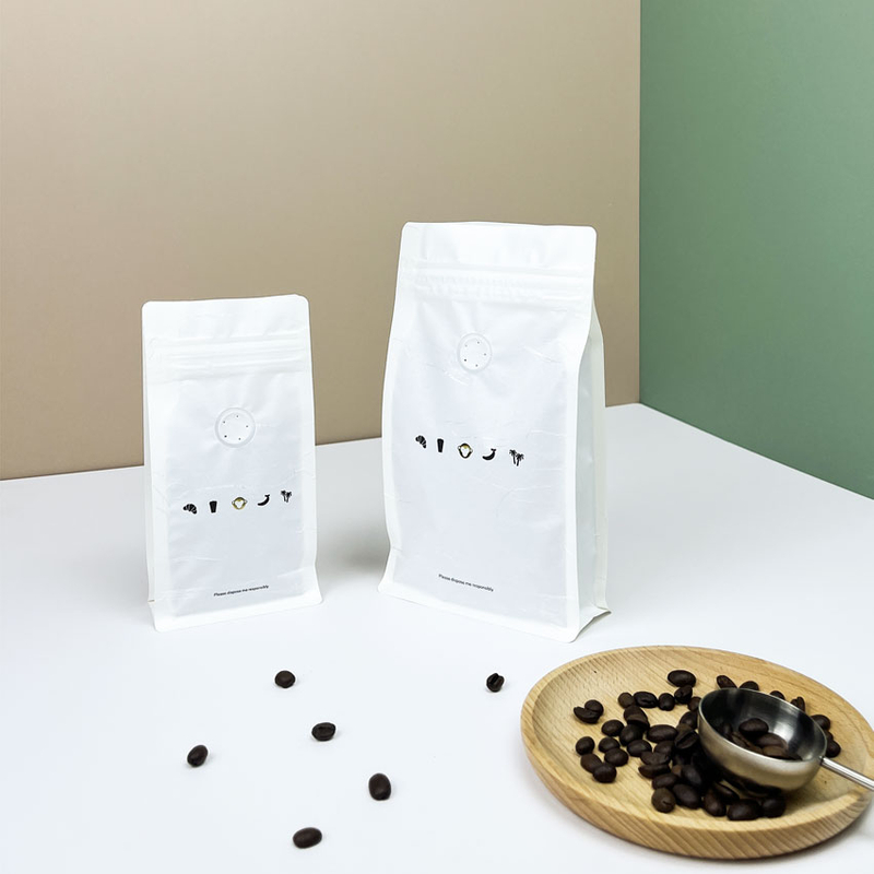 Cheap Zipper Top Biodegradable Rice Paper Coffee Packaging for Retail​