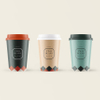 Customized Logo Printed Compostable Paper Coffee Cups for Cafes