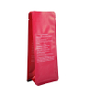Carbon Neutral Red Color Printing Heat Seal Recycled Coffee Bean Bags with Tear Notch