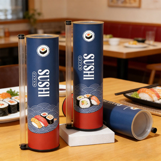 Push-pop Cylinder Biodegradable Sushi Container Wholesale