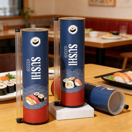 Push-pop Cylinder Biodegradable Sushi Container Wholesale