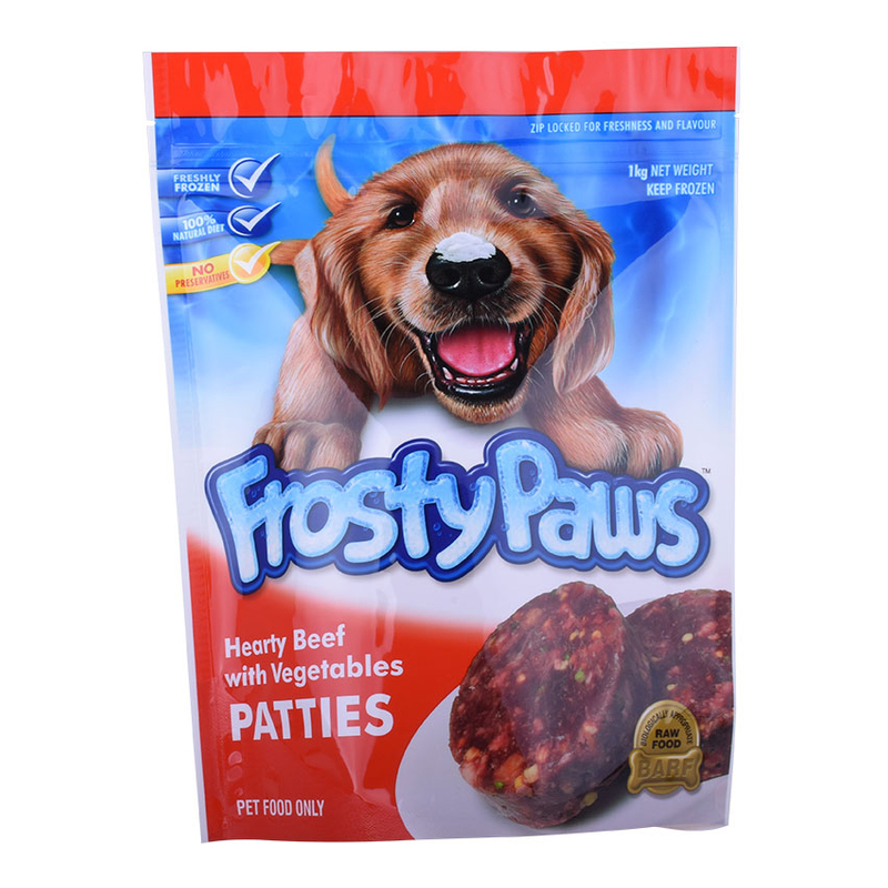 Resealable Flat Bottom Eco Friendly Zip Lock Pouch Dog Cat Treats Snack Package Pet Food Packaging Bags