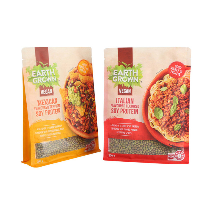 Eco Heat Seal Flexible Quad Base Bottom Pouch Recyclable Food Package