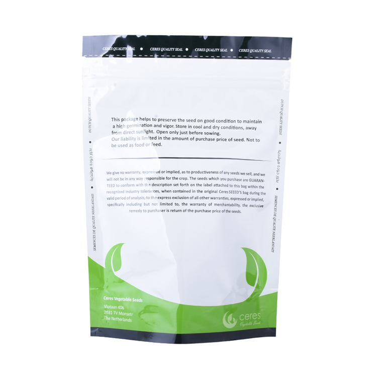 Eco Friendly Recycle Reusable Seaweed Packaging Standing Bag Food Grade Custom Logo Printed Bag