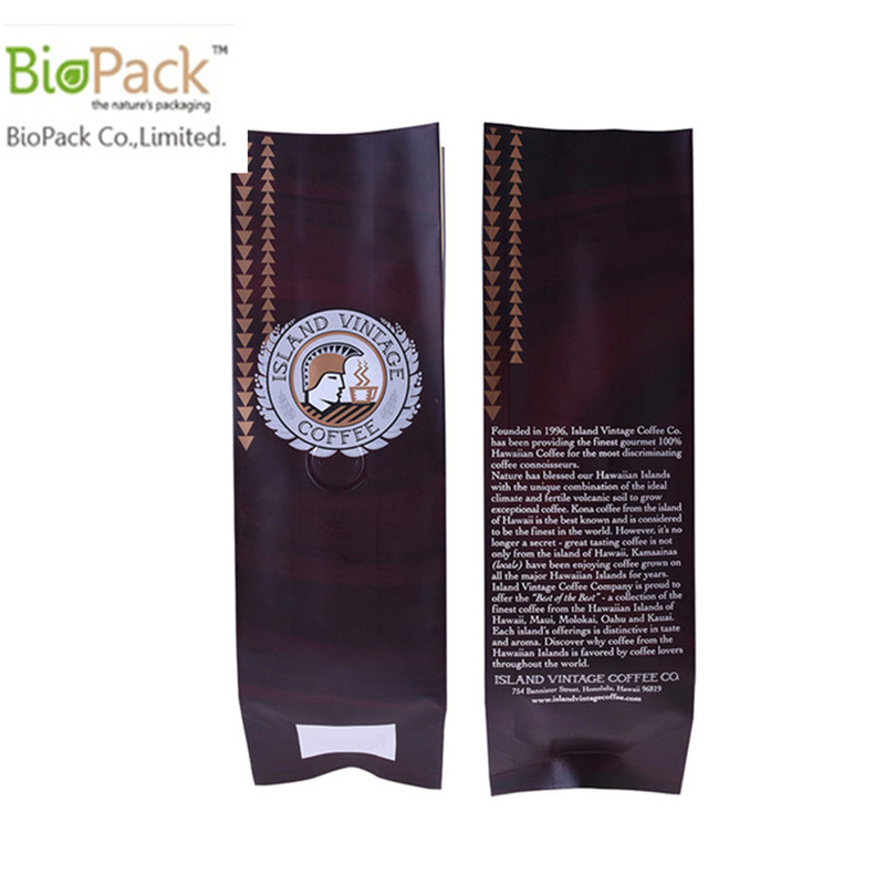 Real Compostable Plastic Gusset Food Coffee Snack Packaging Bag Factory From China
