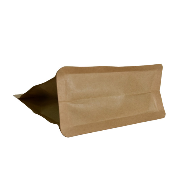 Compostble Paper Packaging Hot Stamp Gold Printing Custom Design Flat Bottom Bag With Compostable Valve
