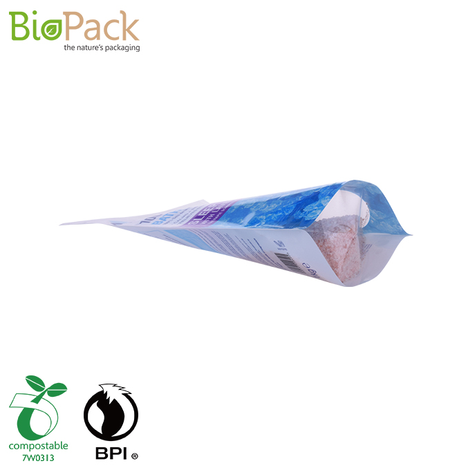 OEM Recyclable Laminated Salt Packaging Stand Up Zipper Pouch Window Packaging Bag Supplier China