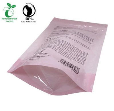 Custom Logo Plastic Bags Clothing PLA Compostable Zipper Packing