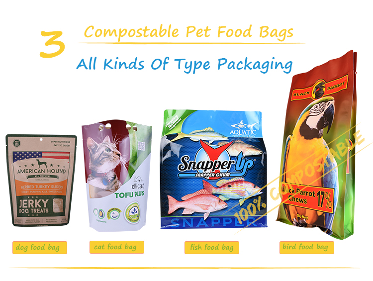 Eco-friendly 100% Compostable Pet Food Packaging Biodegradable Dog