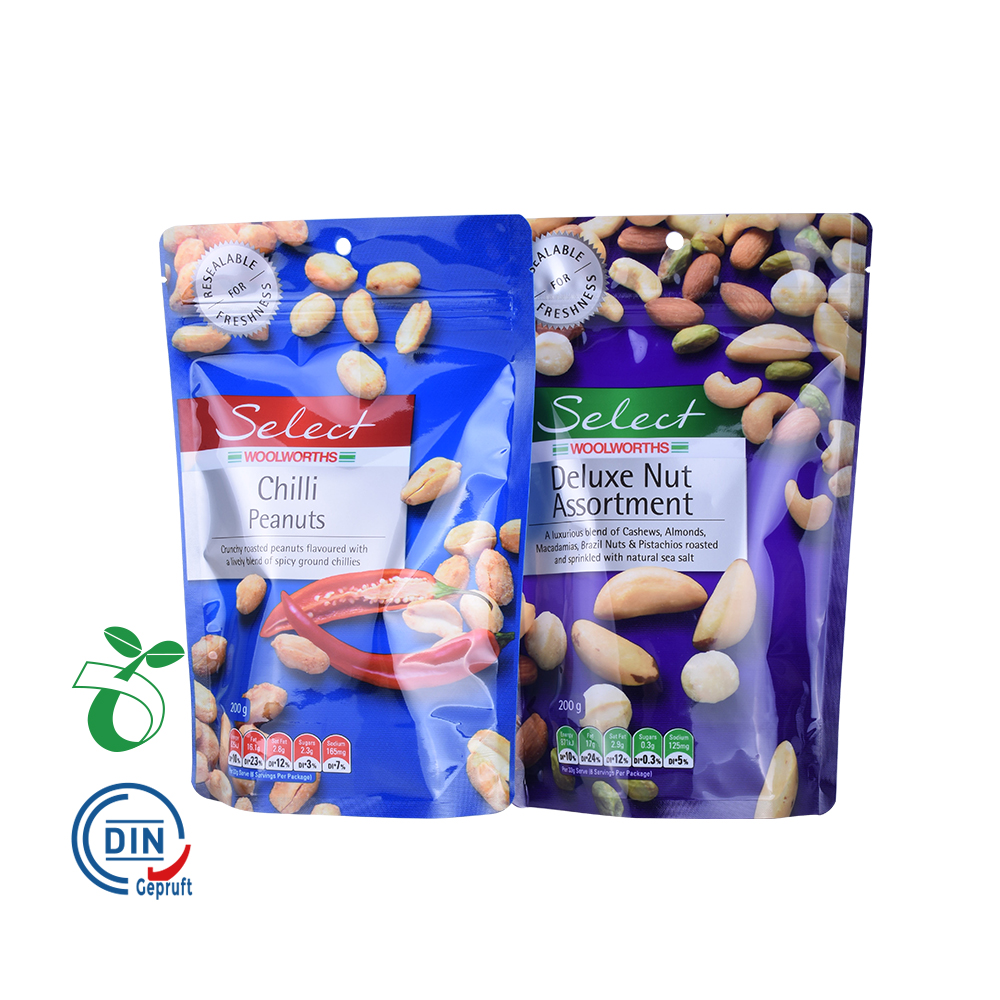 Alluminio Grado alimentare sano confezionamento biologico in polvere Snack da dadi protettivo Snack con cerniera con cerniera Stampa stampata flessibile