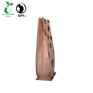 Recycled Biodegradable Corn Starch Zipper Kraft Packaging Bag