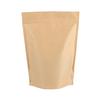 Biodegradable Kraft Paper Stock Bags Stand Up Pouch with Zipper and Window