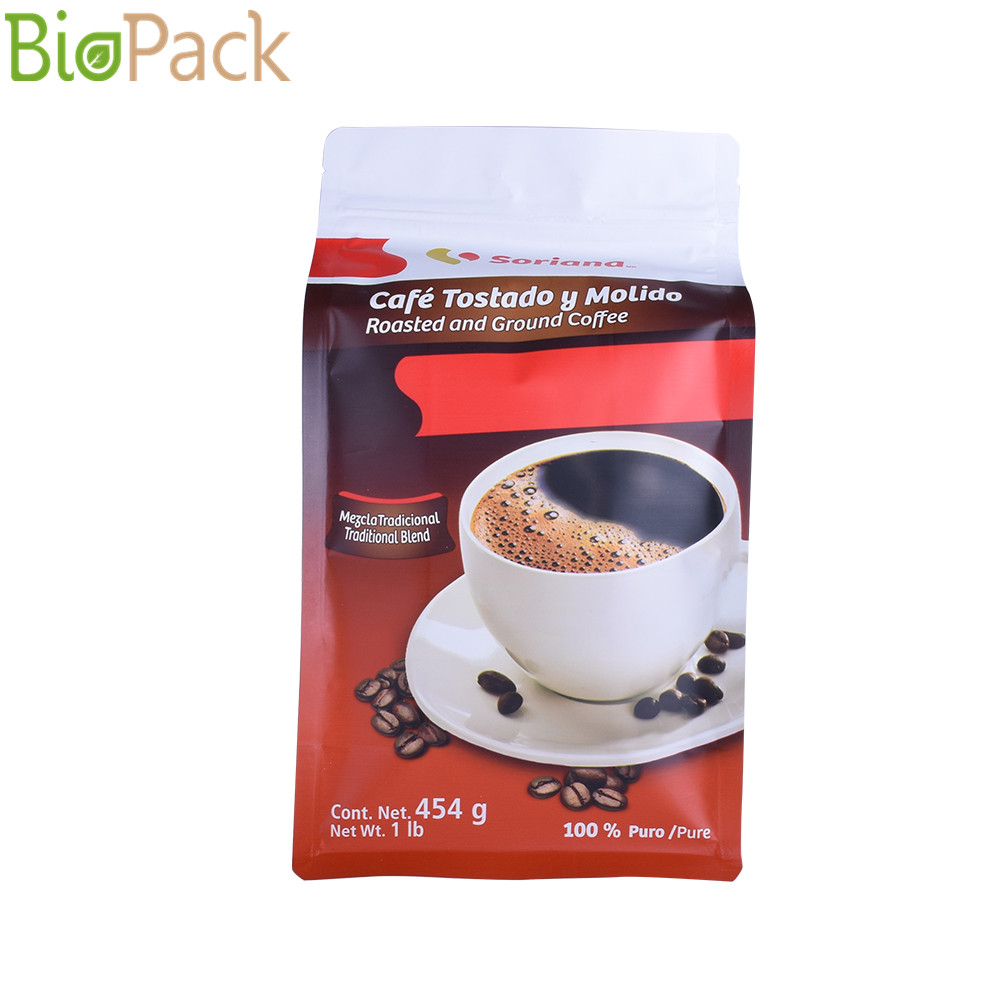 Flat Bottom Coffee Pouch with Zipper and Valve