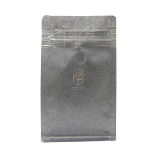 Resealable Pocket Zipper Aluminum Box Bottom Kraft Coffee Packaging