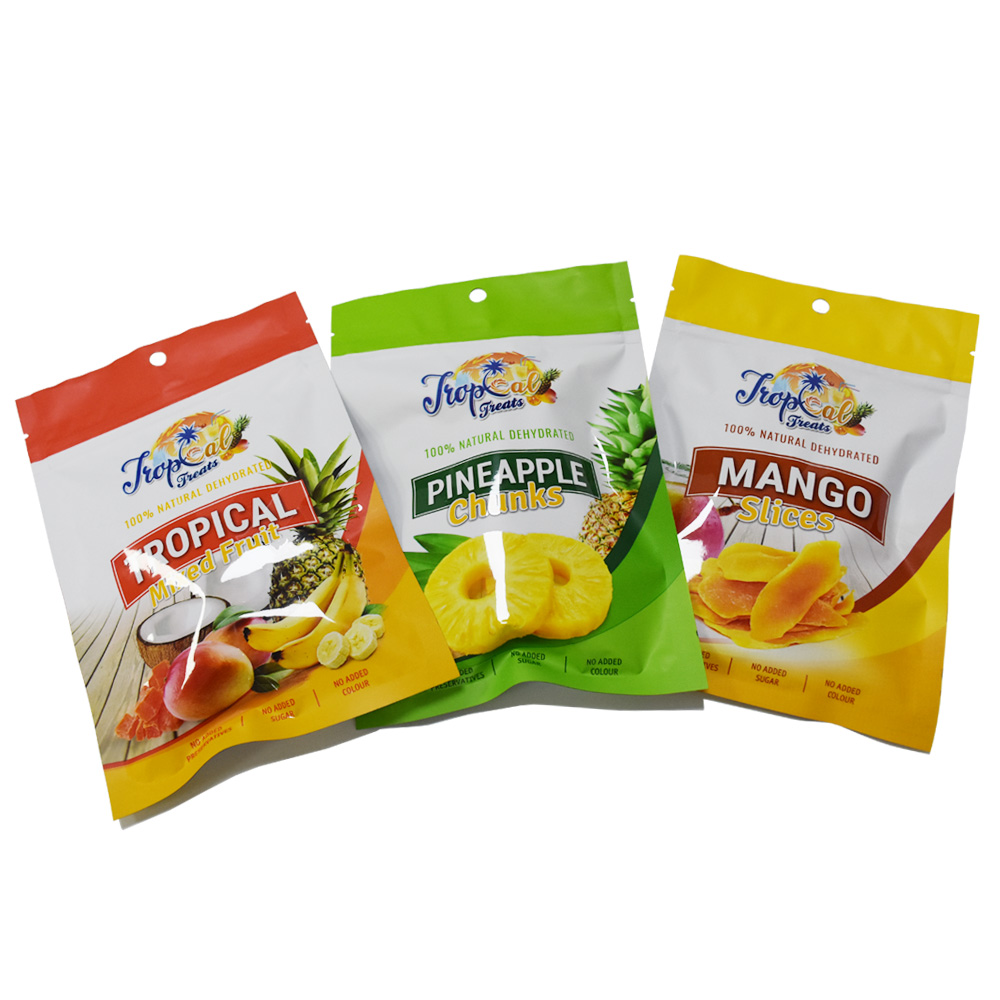 Custom Aluminum Foil Moisture Proof Ziplock Plastic Packets Dried Fruit Pouch For Snack Food Dried Mango Packaging Bag