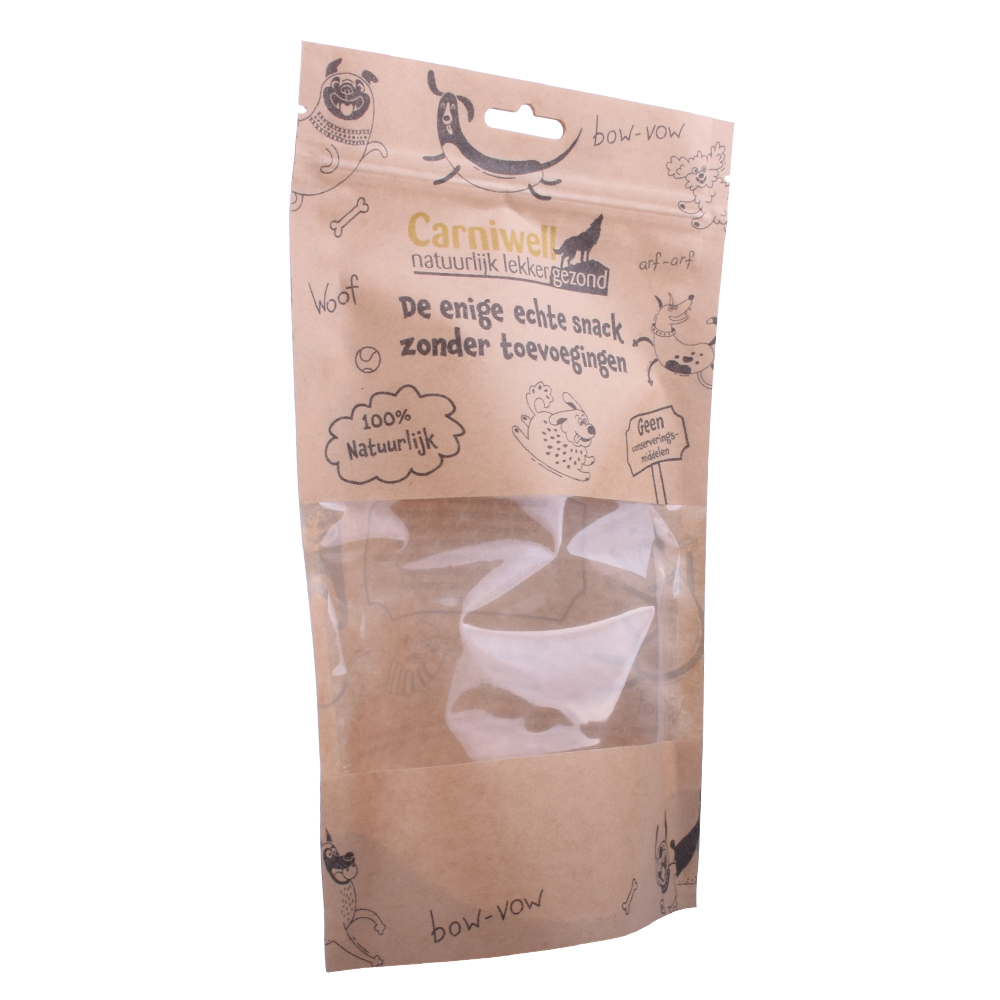 Eco Friendly Compostable Dog Food Bag Kraft Paper Stand Up Doypack
