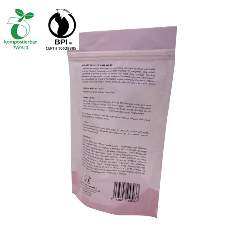 Logo di stampa personalizzato Grado alimentare Arrompimento del mais ad alta barriera Kraft carta Kraft Stand Up Bolsa Zip Doypack dalla Cina